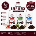 Beef Jerky Probierbox 3 × 100 g | Chili Garlic, Thai Basil & Sea Salt | Worch & Worch