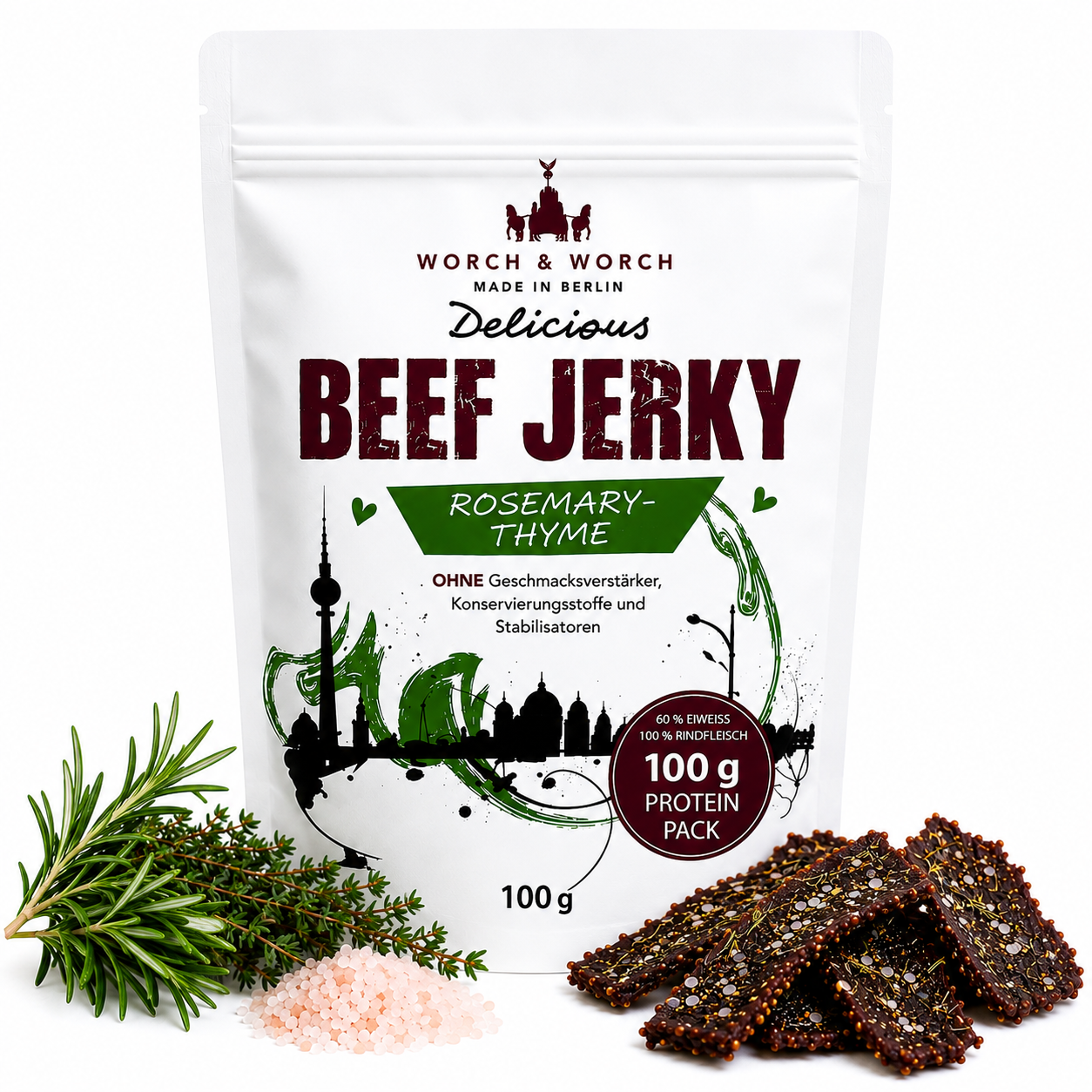 Rosemary Thyme Beef Jerky  100 g