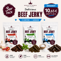 Beef Jerky Probierbox 34 g ,Chili Garlic, Thai BasilSea Salt,